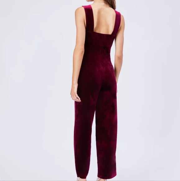 Velvet Dark Red Jumpsuit XL - Picture 6 of 8
